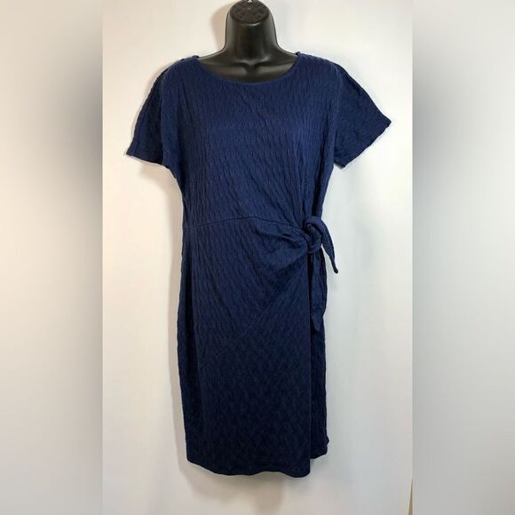 Dana Buchman Womens Size Medium Dress Blue Textured Wear - Picture 1 of 7